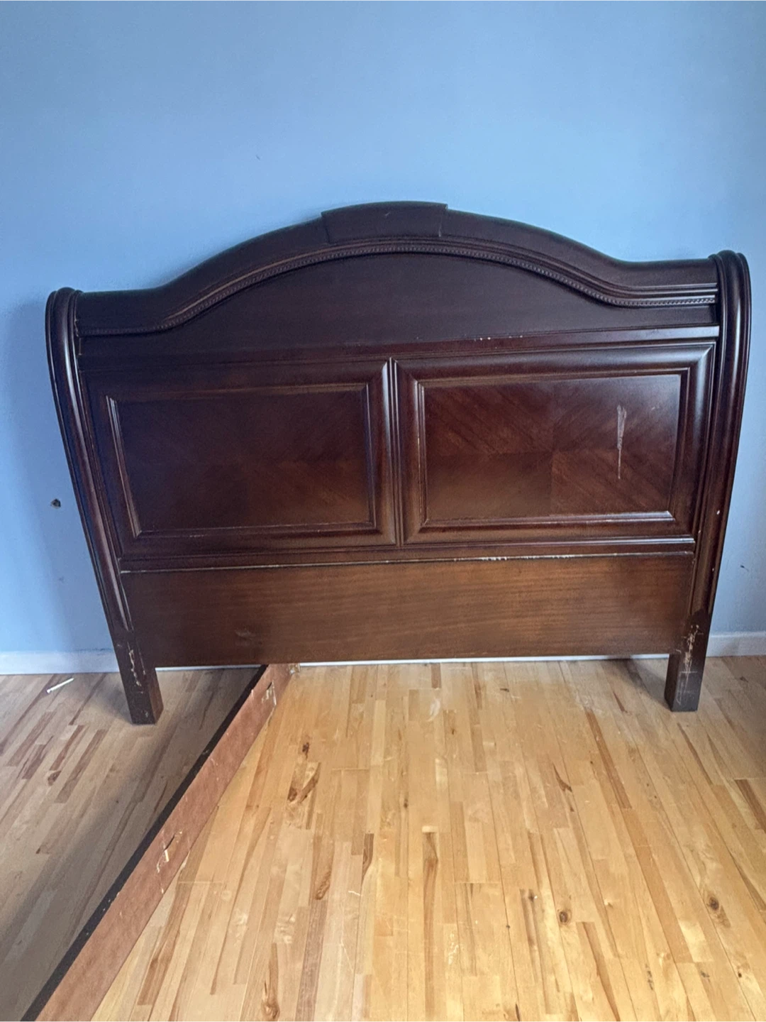 Dark Wood Sleigh Bed Frame - photo 2