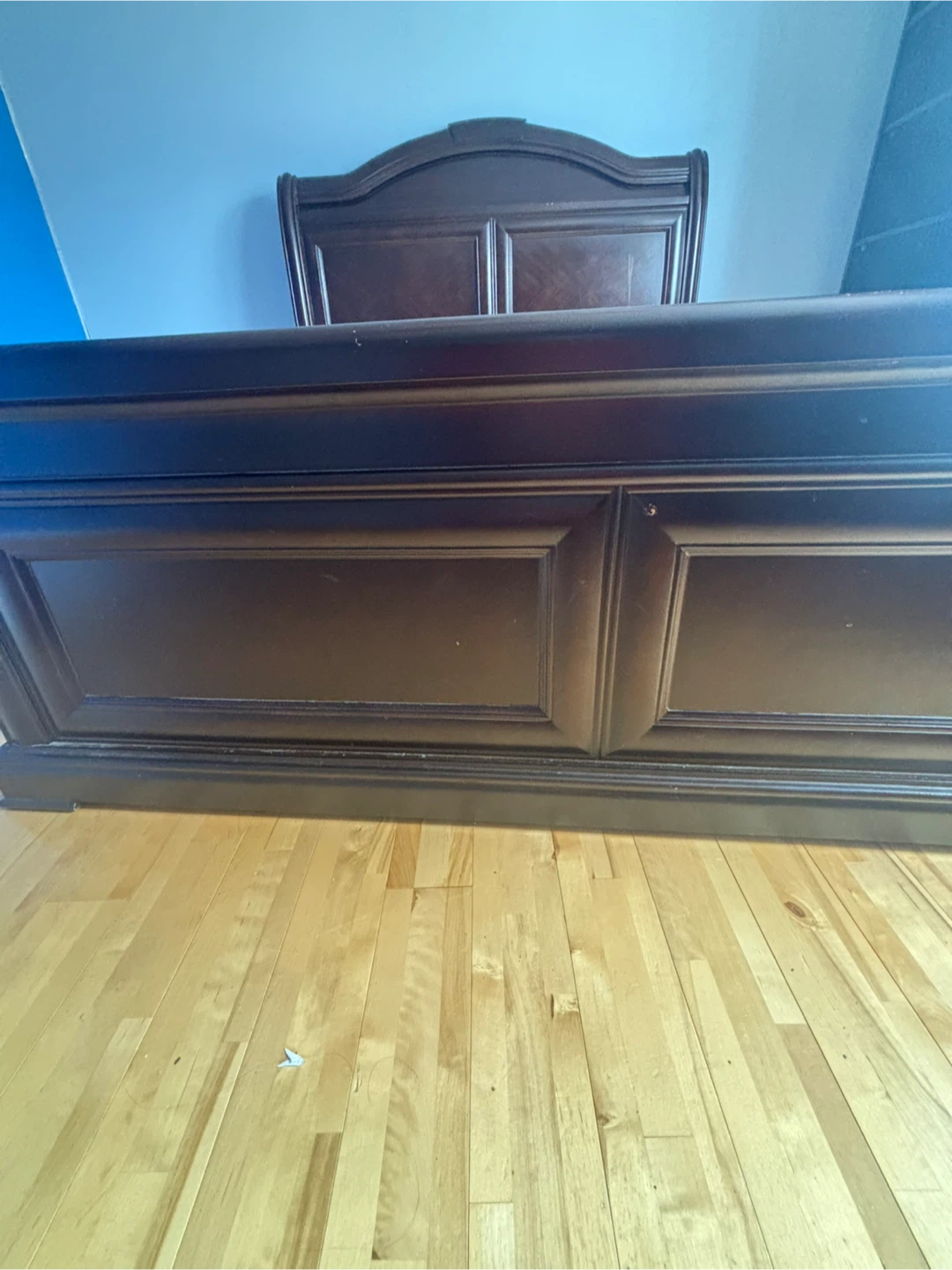 Dark Wood Sleigh Bed Frame