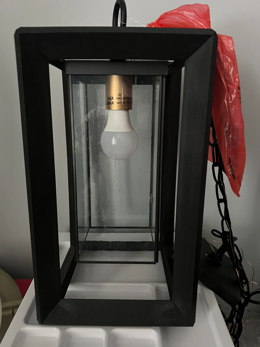 Black Outdoor Hanging Lantern