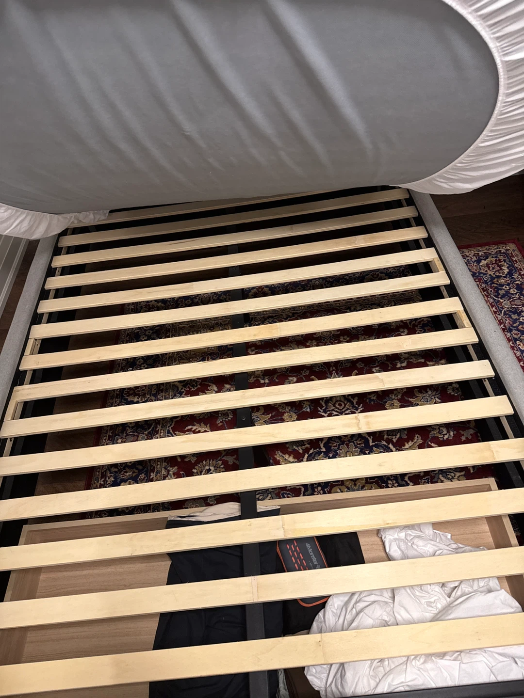 Upholstered Double Bed Frame with Storage Drawer and Mattress - photo 3