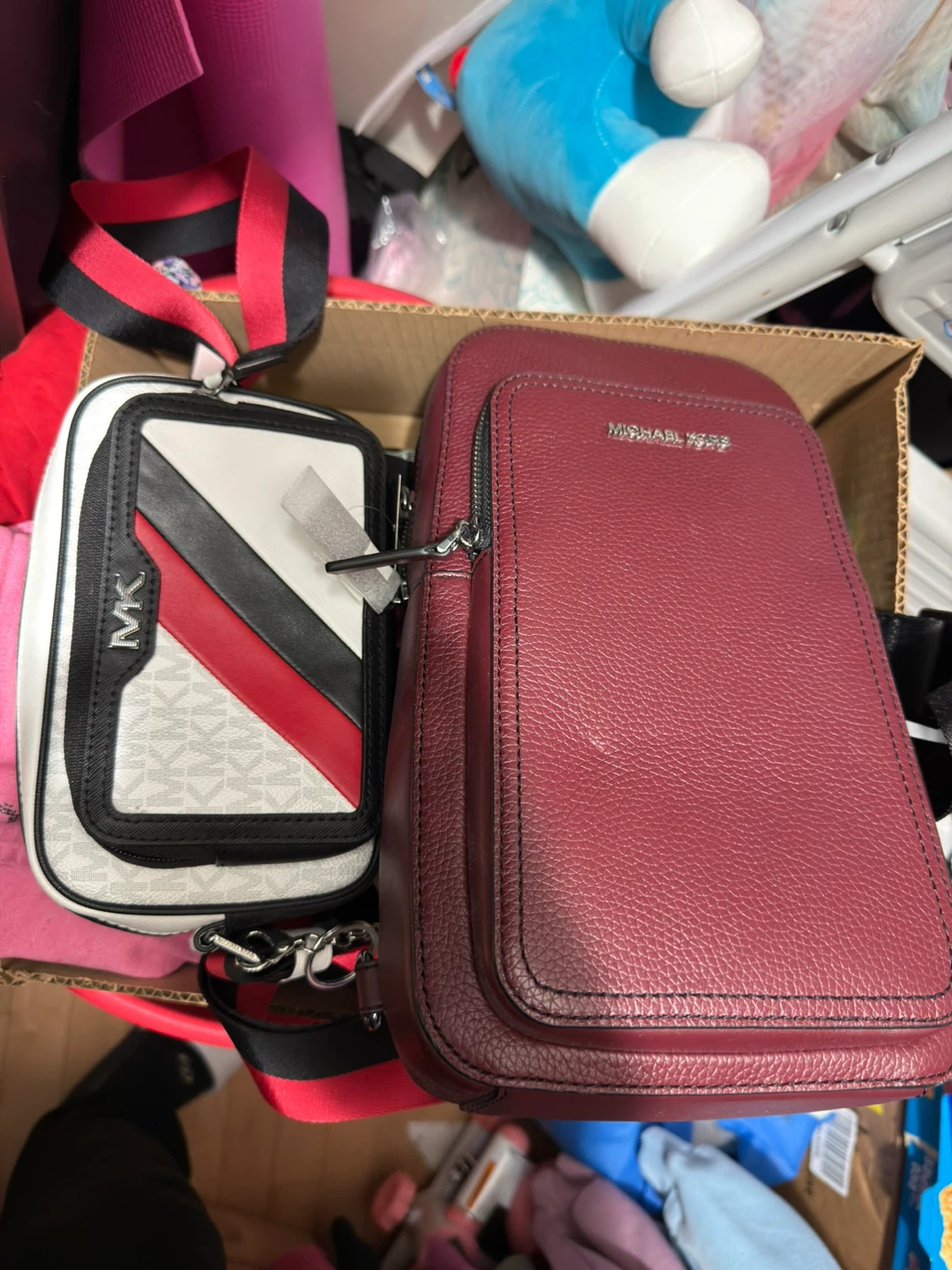 Michael Kors Bags - Burgundy and White/Red/Black MK