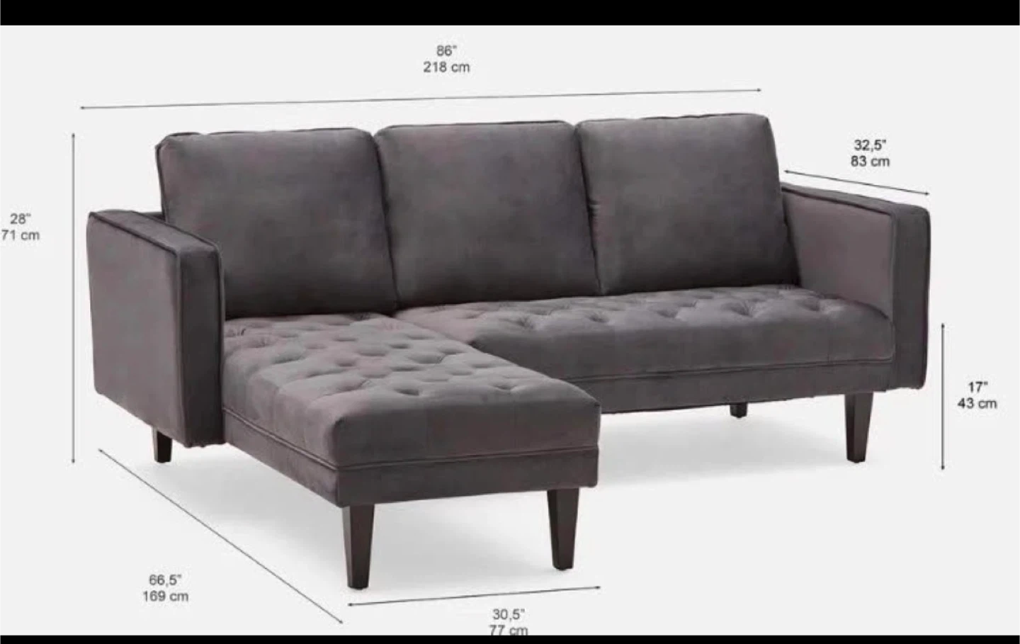 Structube L shape Sofa
