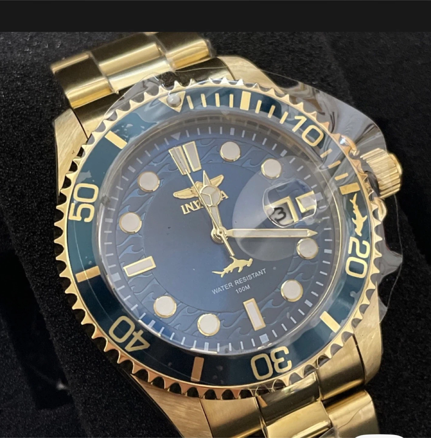 Invicta Pro Diver Gold Tone Blue Dial Men's Watch - photo 2