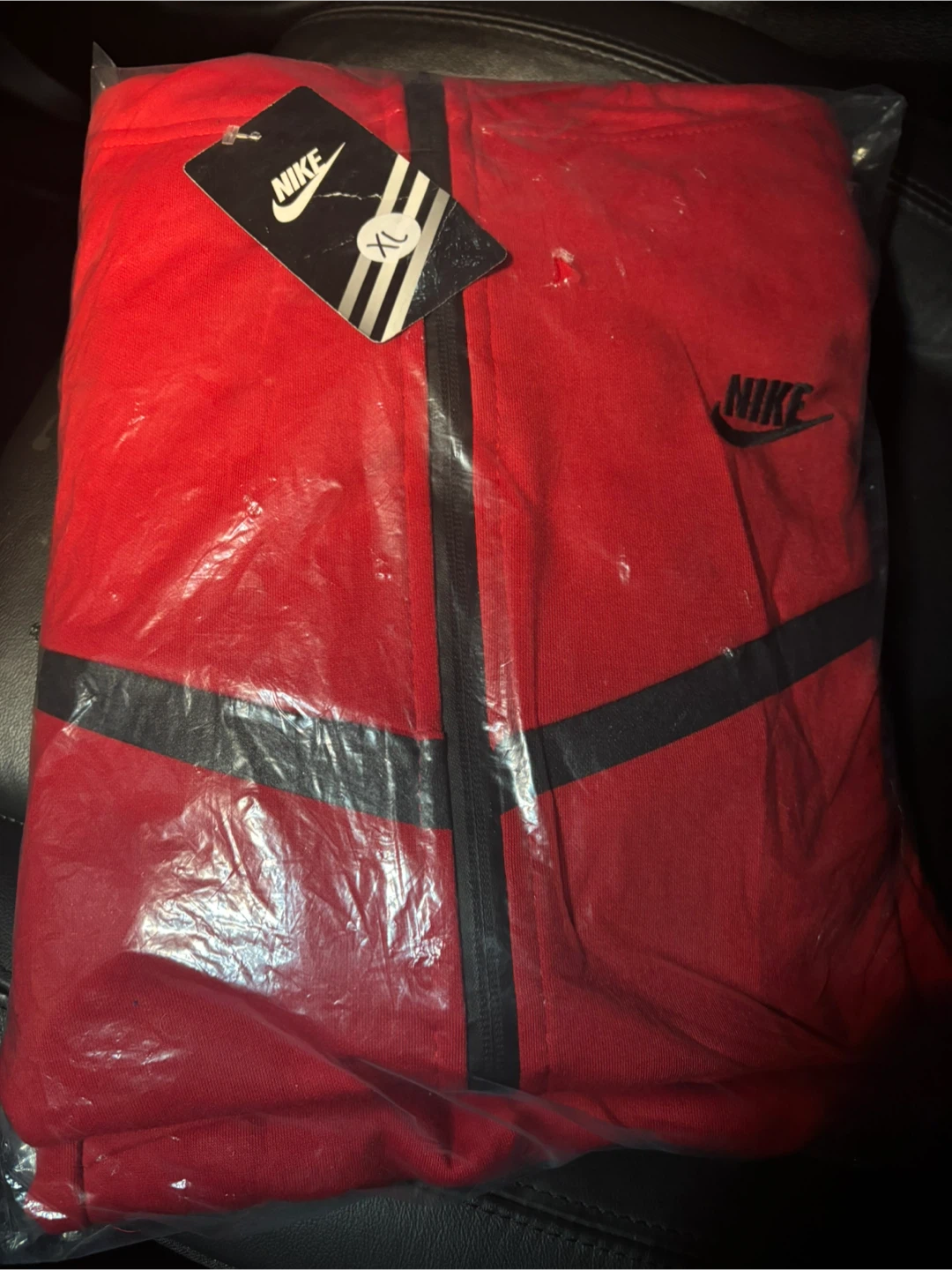 Nike Tech Fleece Full Zip Hoodie and Pants Set - Red - photo 3