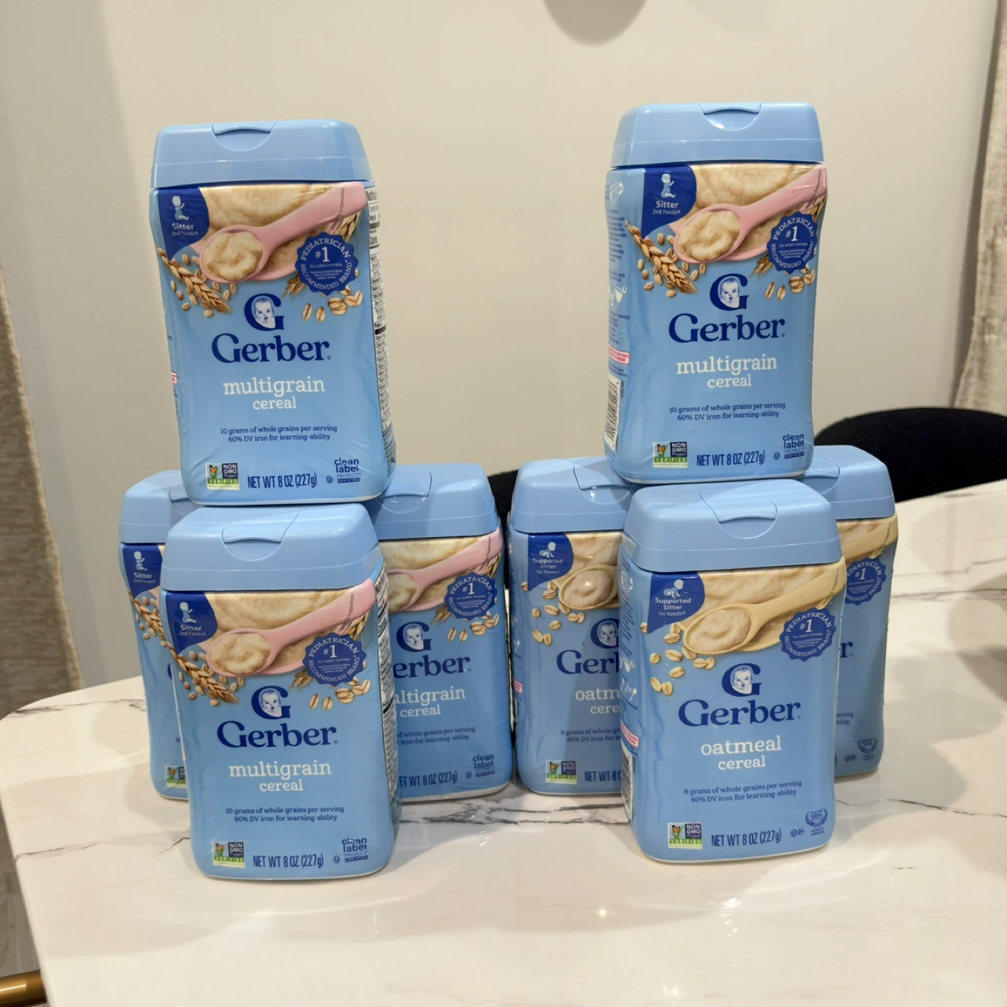 Gerber Multigrain Cereal, Oatmeal Cereal - 8 oz (Pack of 7)