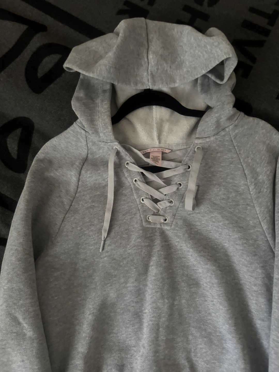 Victoria's Secret Grey Lace-Up Hoodie - photo 3