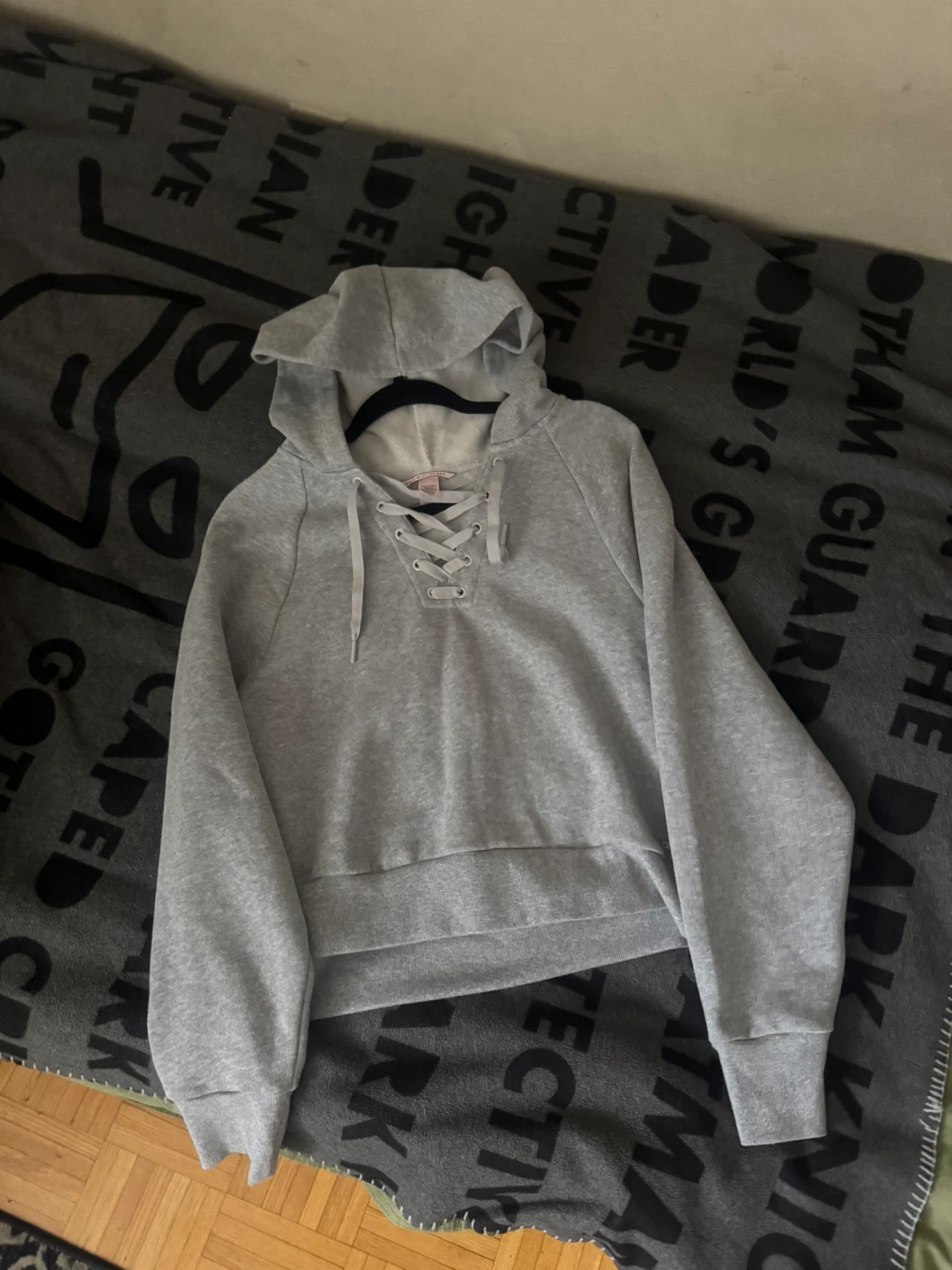 Victoria's Secret Grey Lace-Up Hoodie