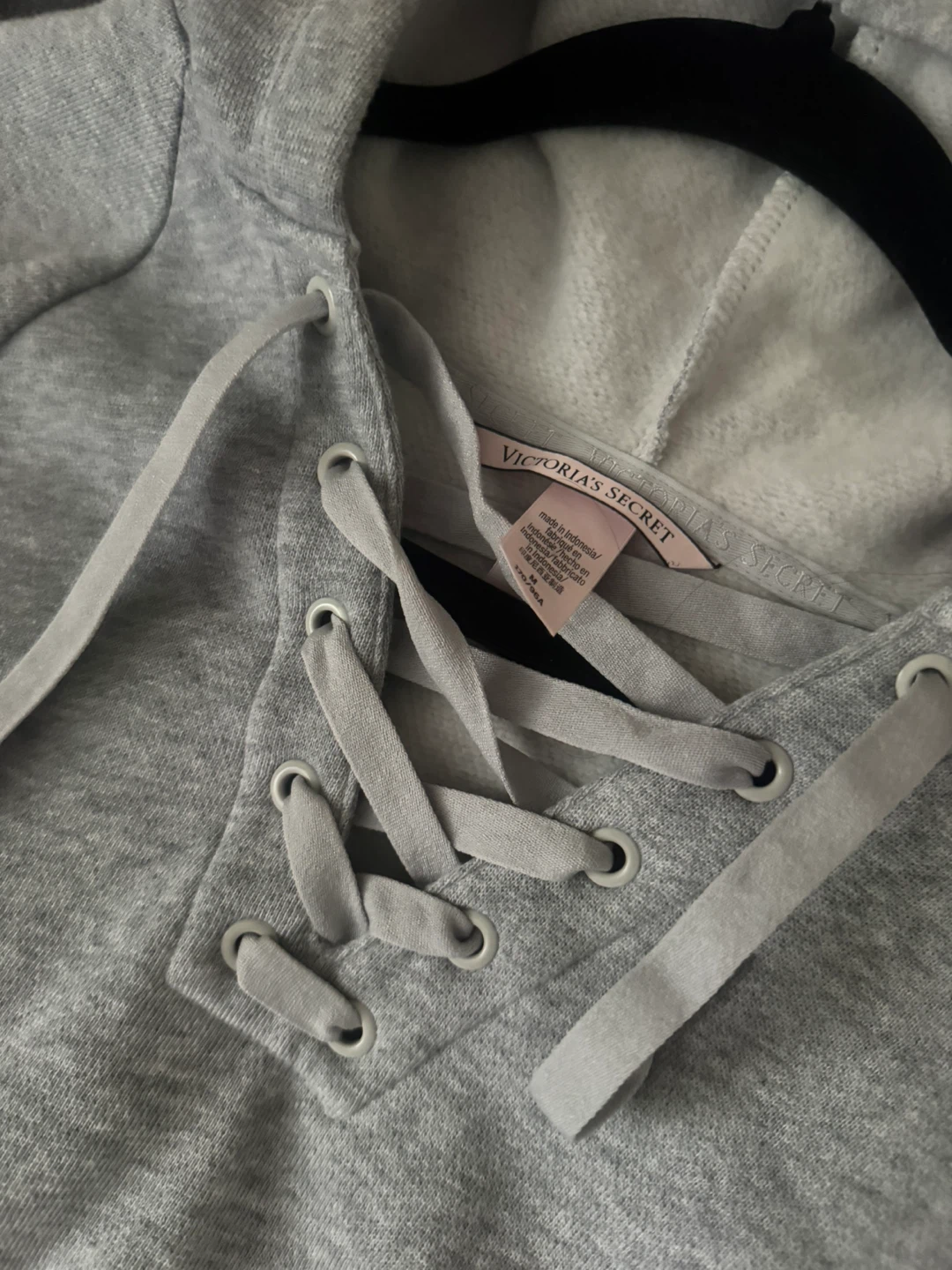 Victoria's Secret Grey Lace-Up Hoodie - photo 2