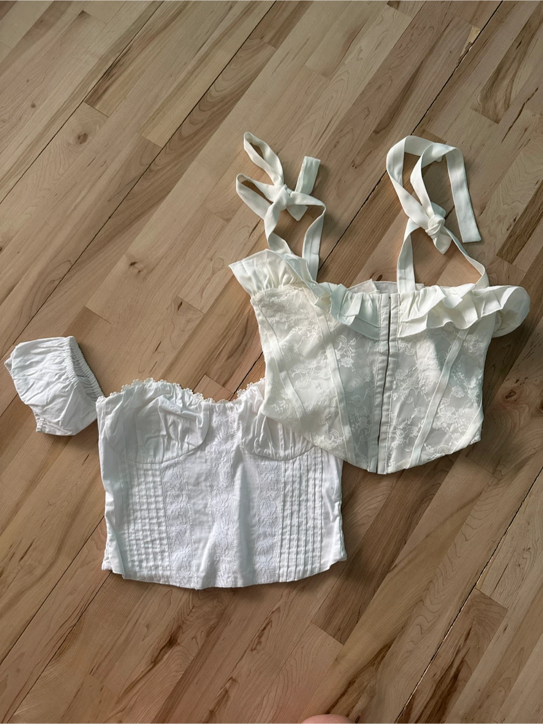 White Lace Corset Tops