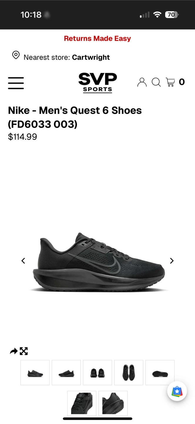New Nike Men's Quest 6 Shoes (FD6033 003)