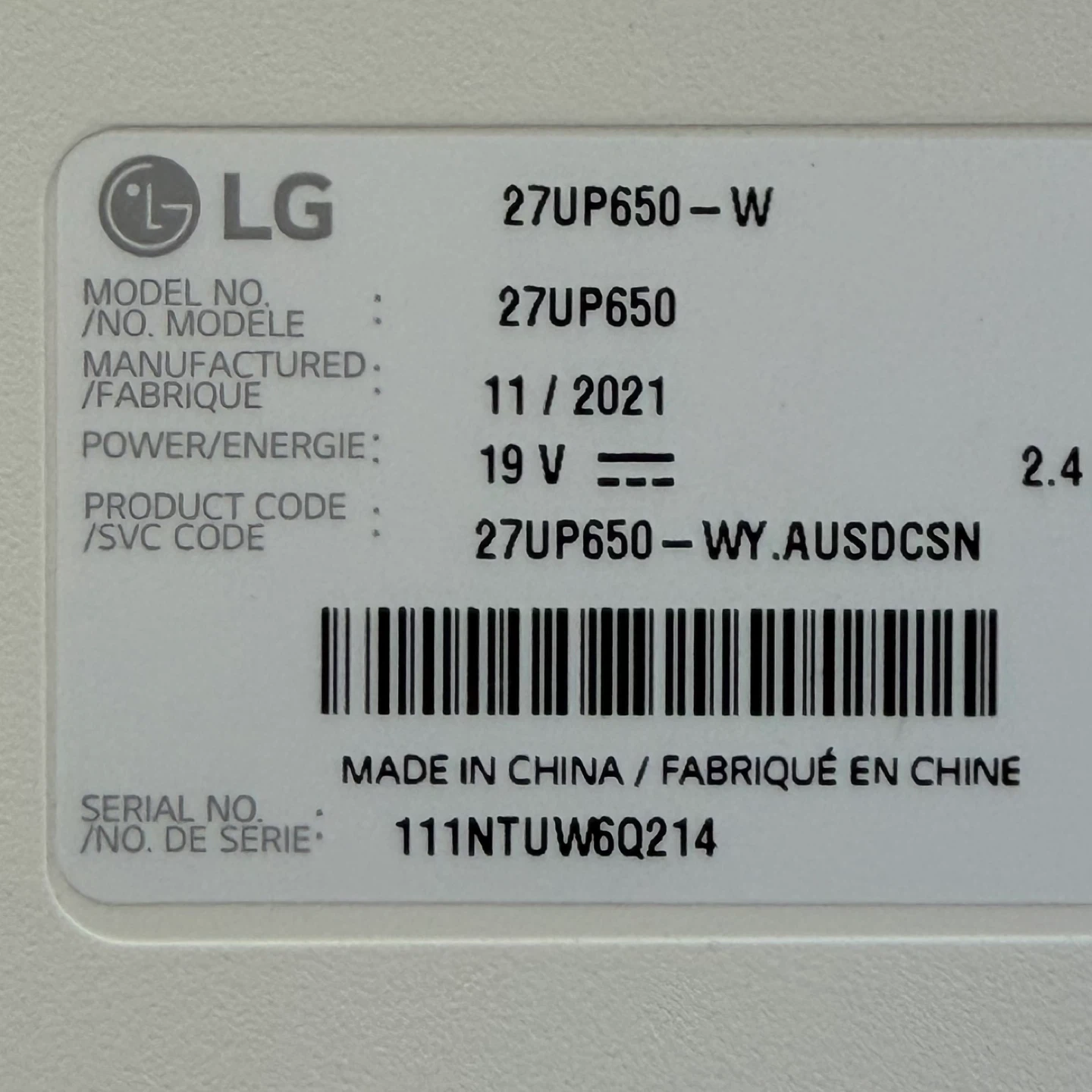 LG 27UP650-W 27" Monitor - photo 3