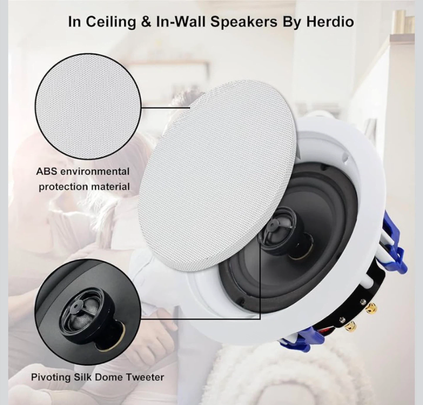 Herdio 5.25 Inch Bluetooth Ceiling Speakers (4 Speakers) - photo 2