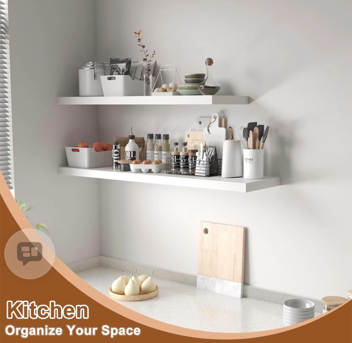 12 Inch Deep Wall Mount Shelf fWhite - photo 2