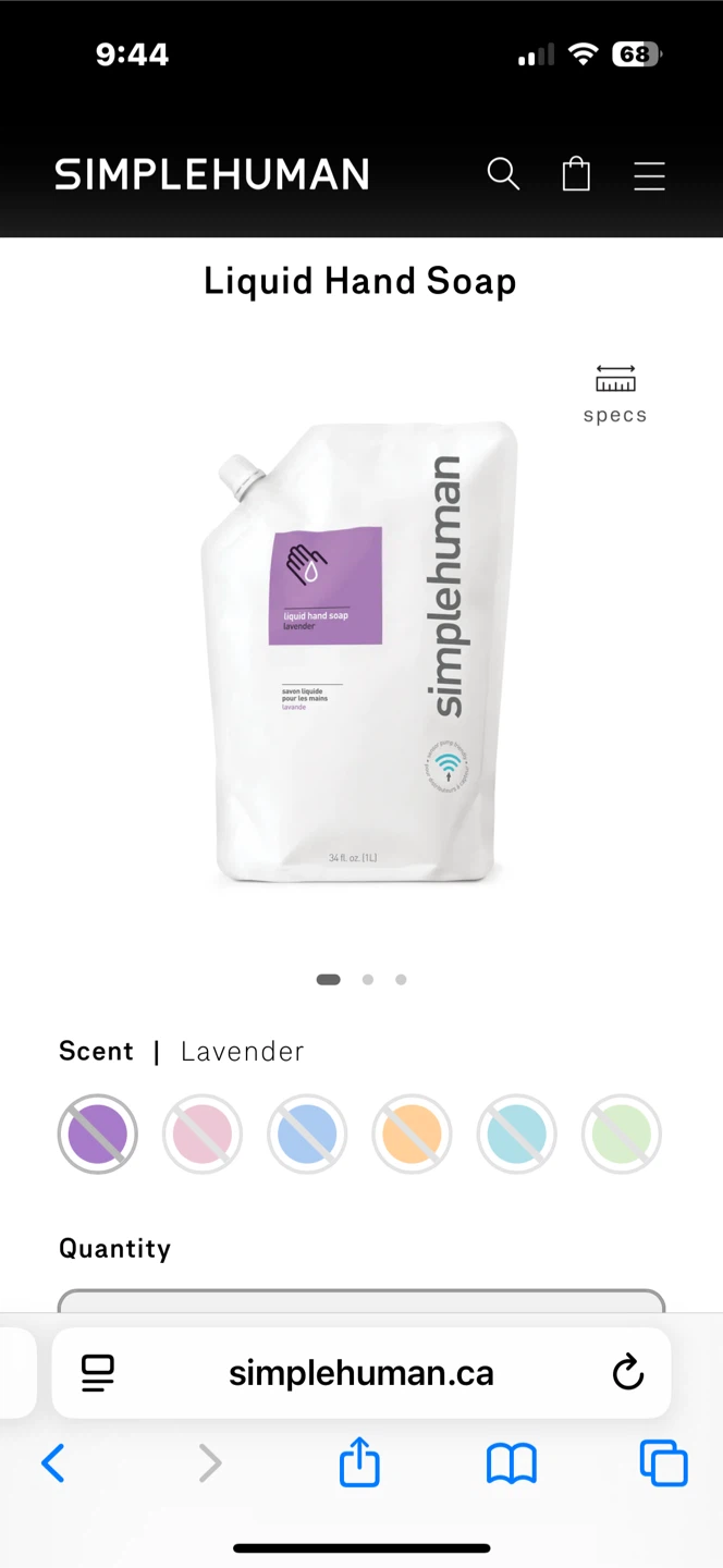 SIMPLEHUMAN Lavender Liquid Hand Soap Refill Pouch - 1L - photo 2