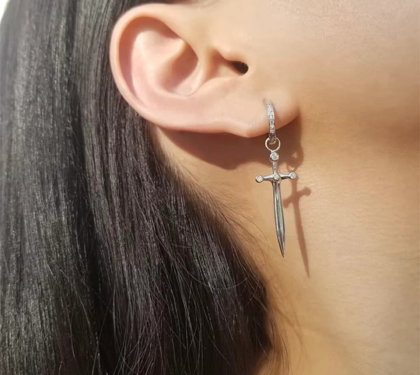 Silver Sword Hoop Earring - photo 2