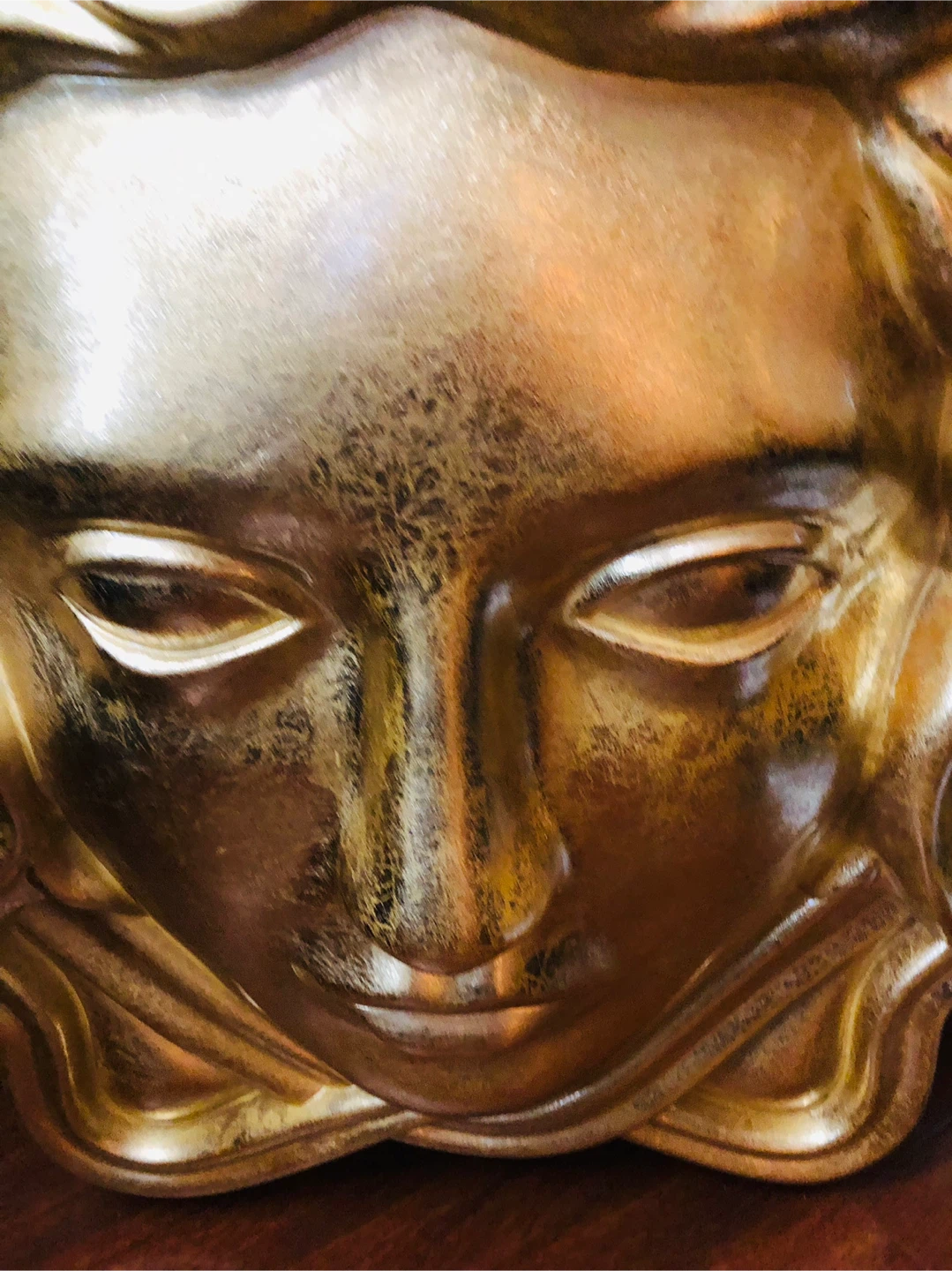 Italy Large Gold Medusa Head  bar cabinet with sliced door - photo 3