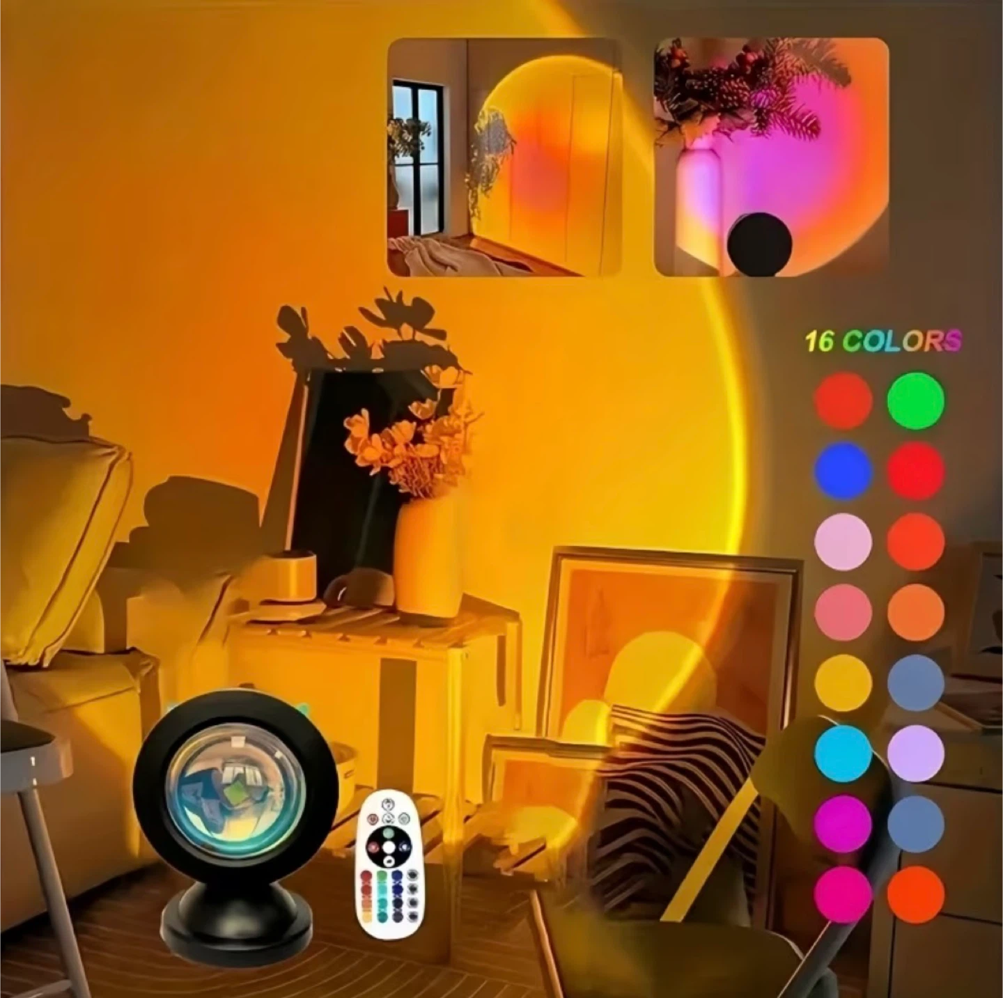 Sunset Lamp Projector with Remote Control