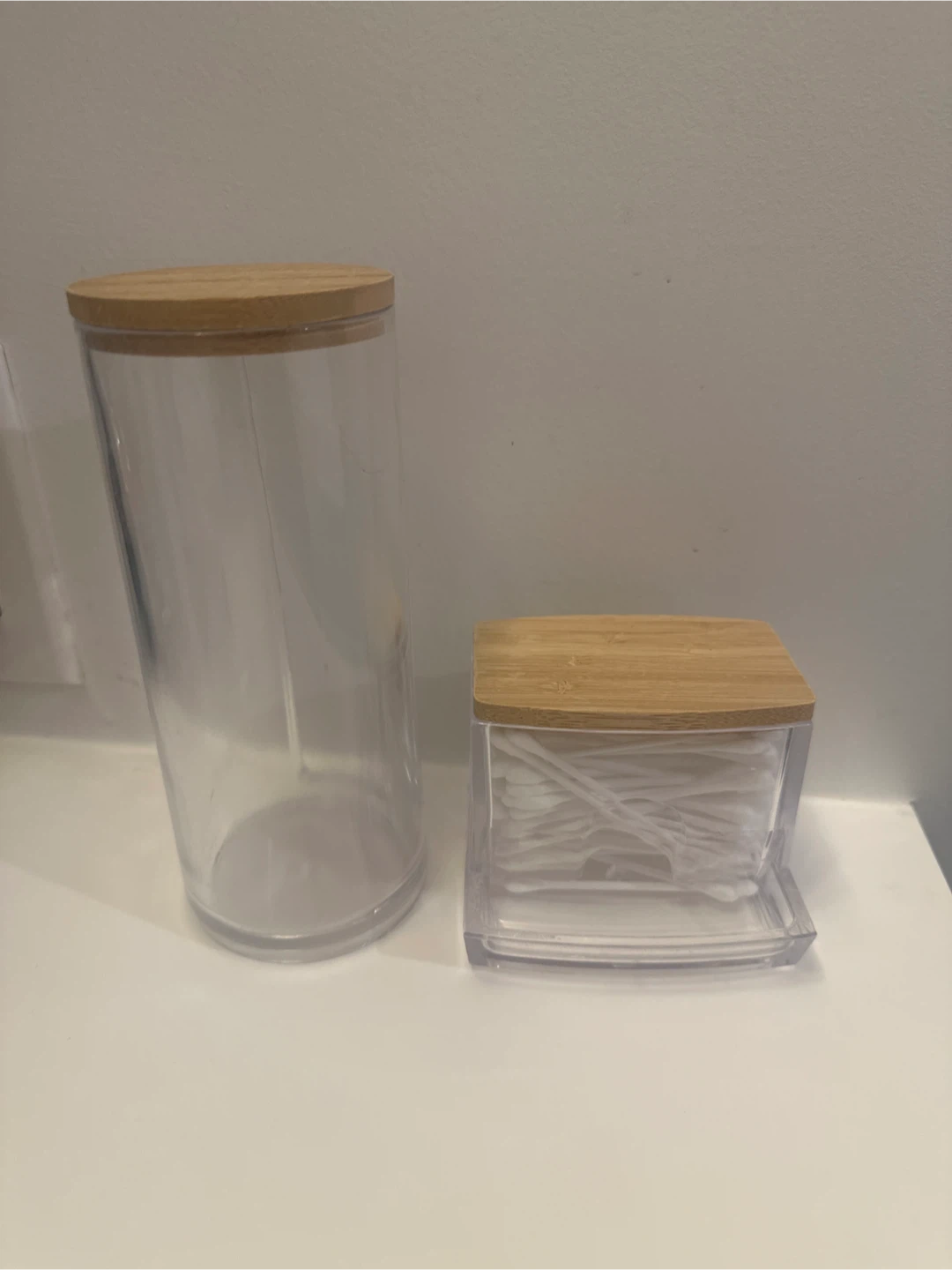 Clear Containers Set with Bamboo Lids