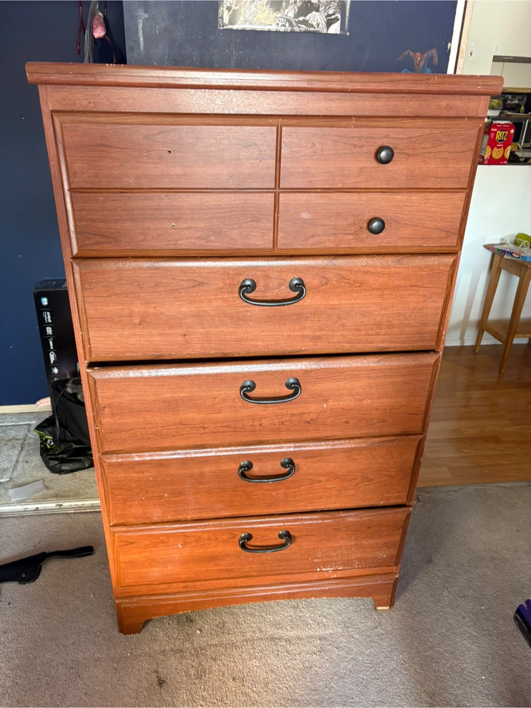 Wood Dresser with 5 Drawers