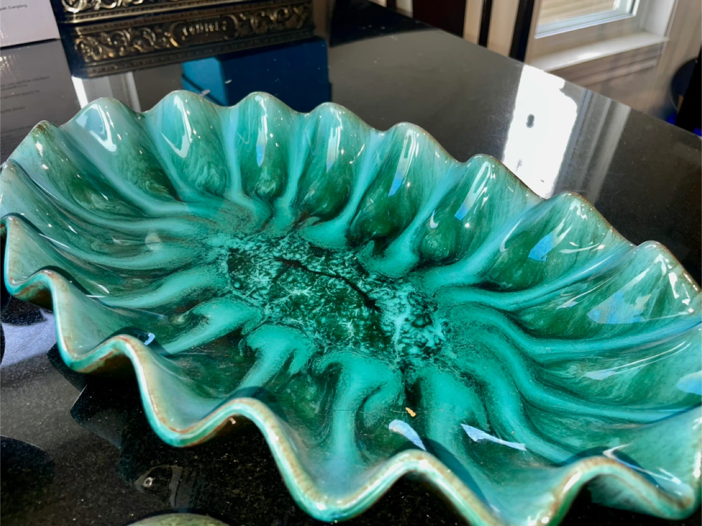 Authentic Green Ceramic Dishes and Bowls Set - photo 2