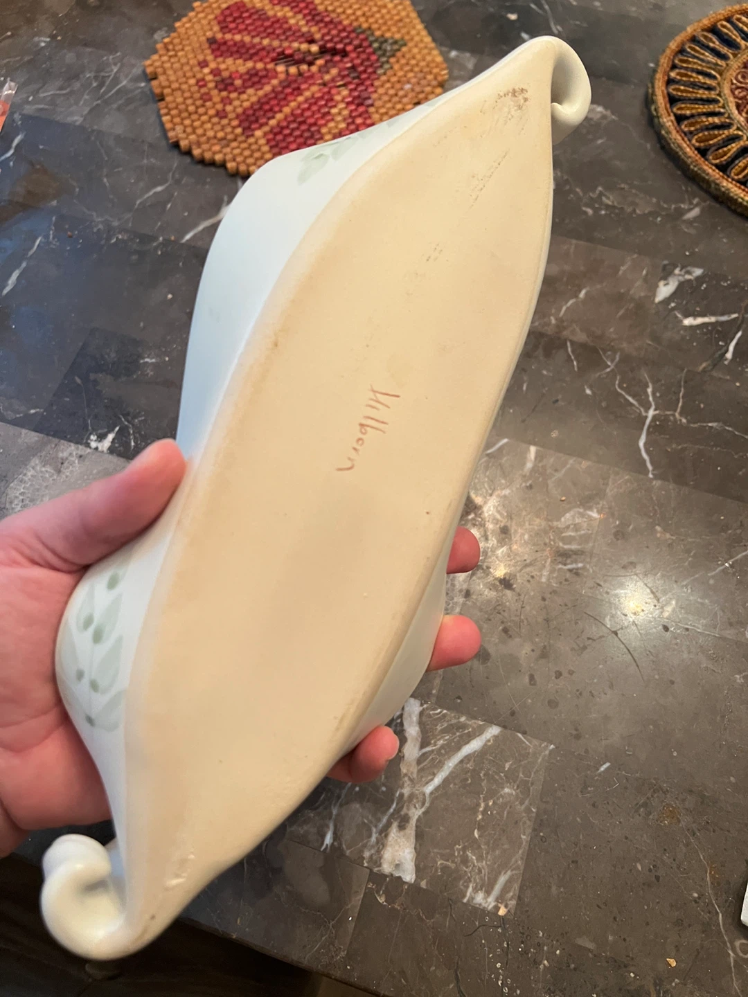 Creamware Serving Dish with Leaf Design - photo 4