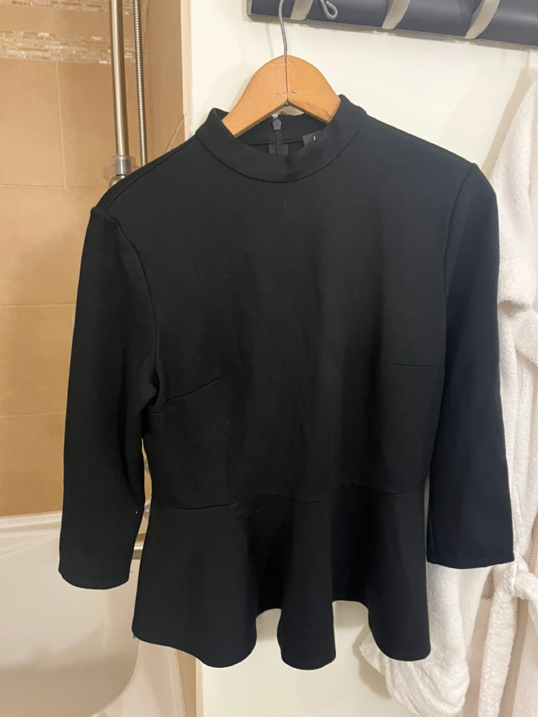 Lord & Taylor Black Peplum Top