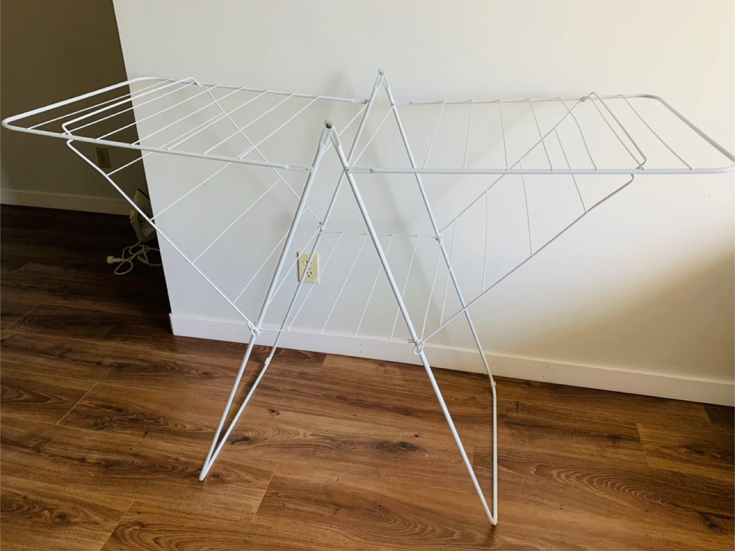 White folding drying rack