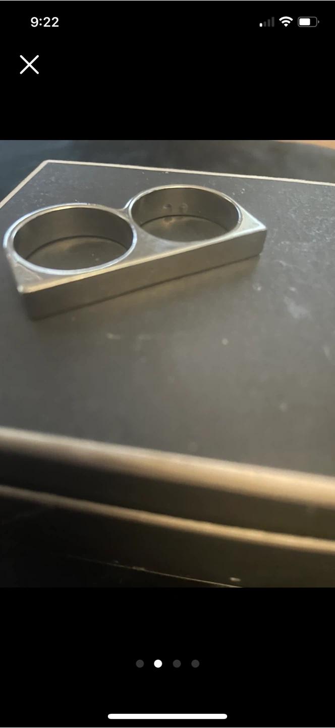 Silver Double Finger Ring - photo 2