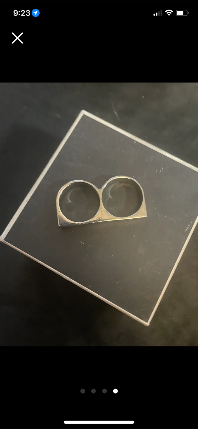 Silver Double Finger Ring - photo 3