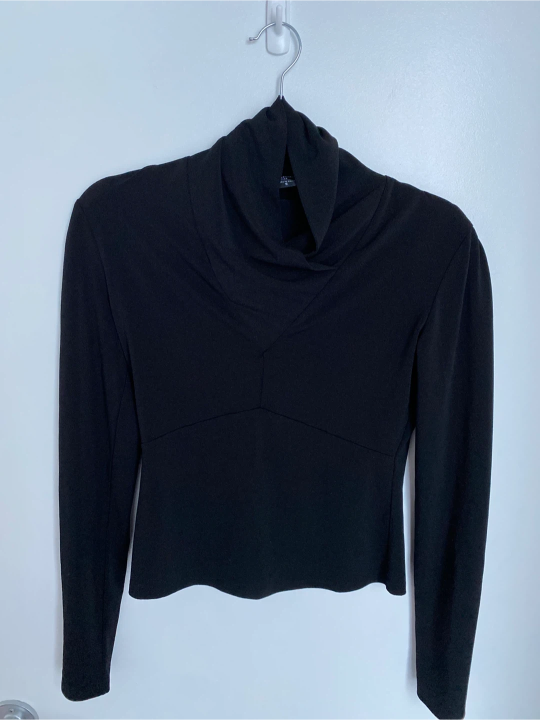 Marciano Black Long-Sleeve Cowl Neck Top - size S