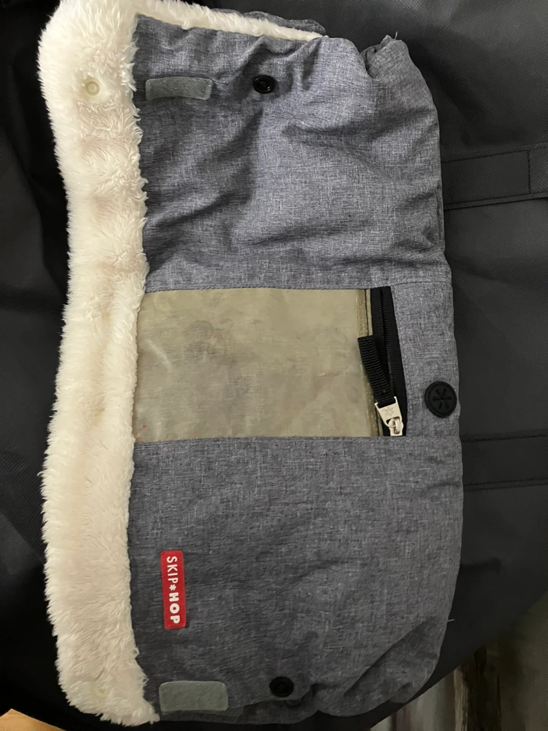 🥕 Foot extension Skip Hop Stroller Bunting Bag Gray Sherpa Lined