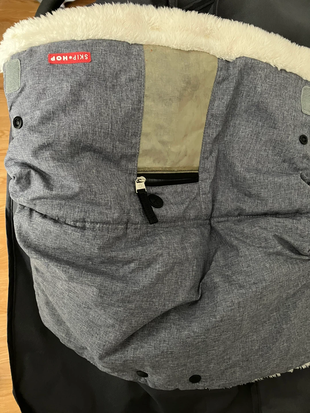 🥕 Foot extension Skip Hop Stroller Bunting Bag Gray Sherpa Lined - photo 4