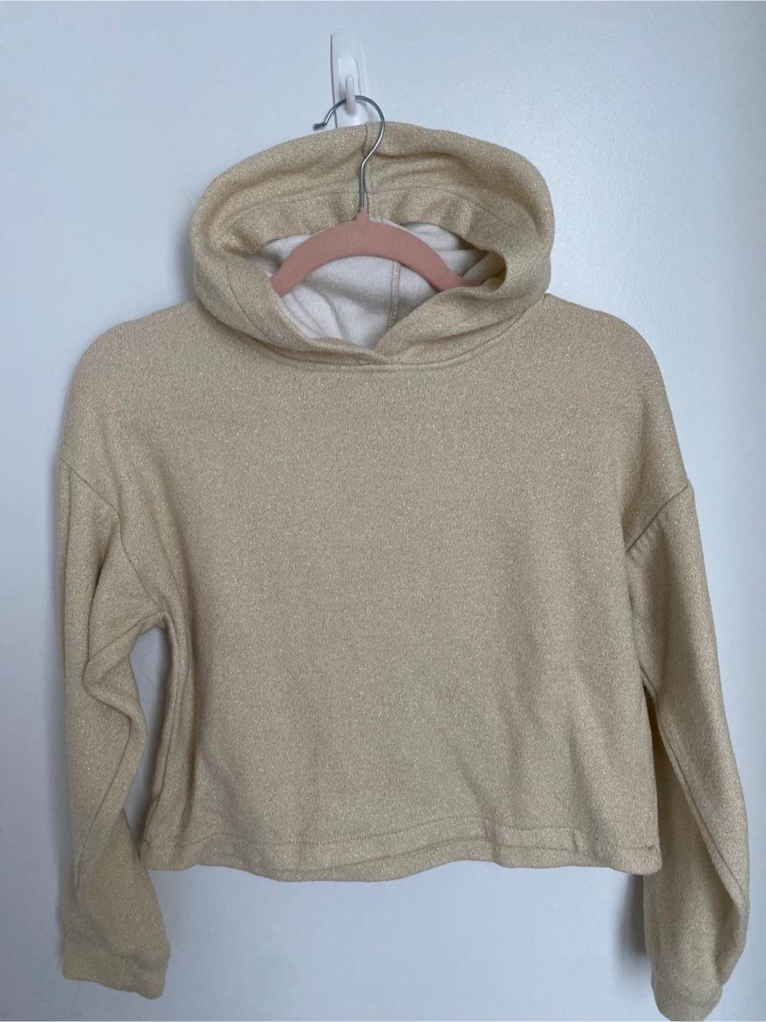 Rinascimento Gold Sparkle Cropped Hoodie - size XS