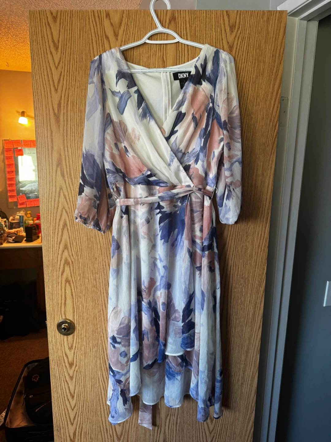 DKNY Floral Print Wrap Dress Size 16