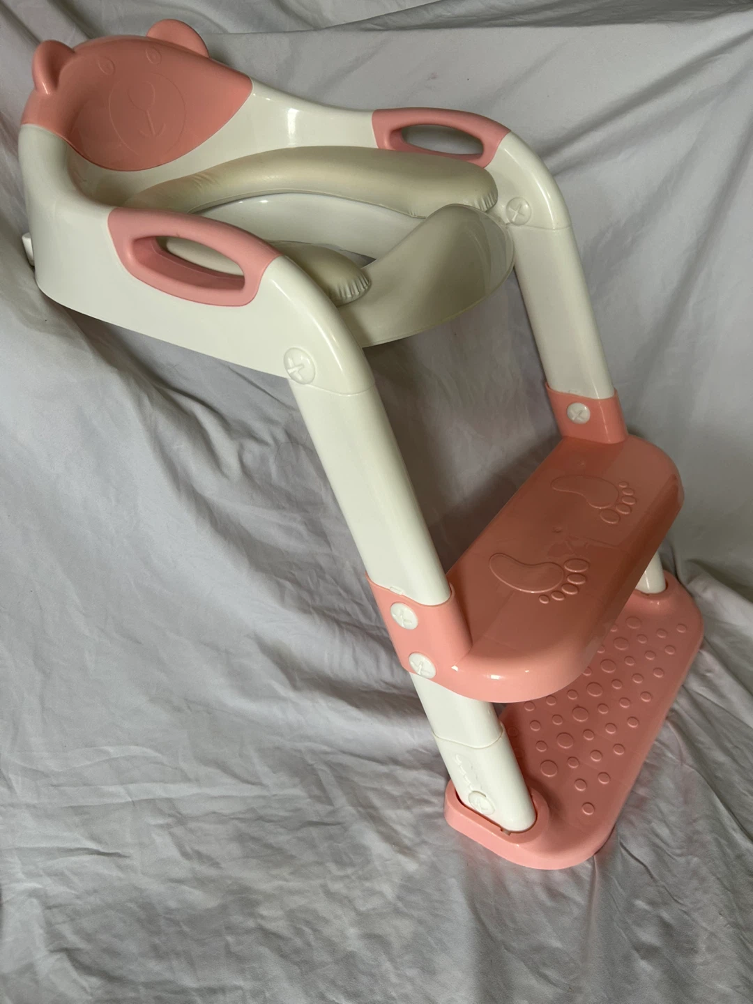 Pink & White Toddler Potty Training Seat with Ladder - photo 2