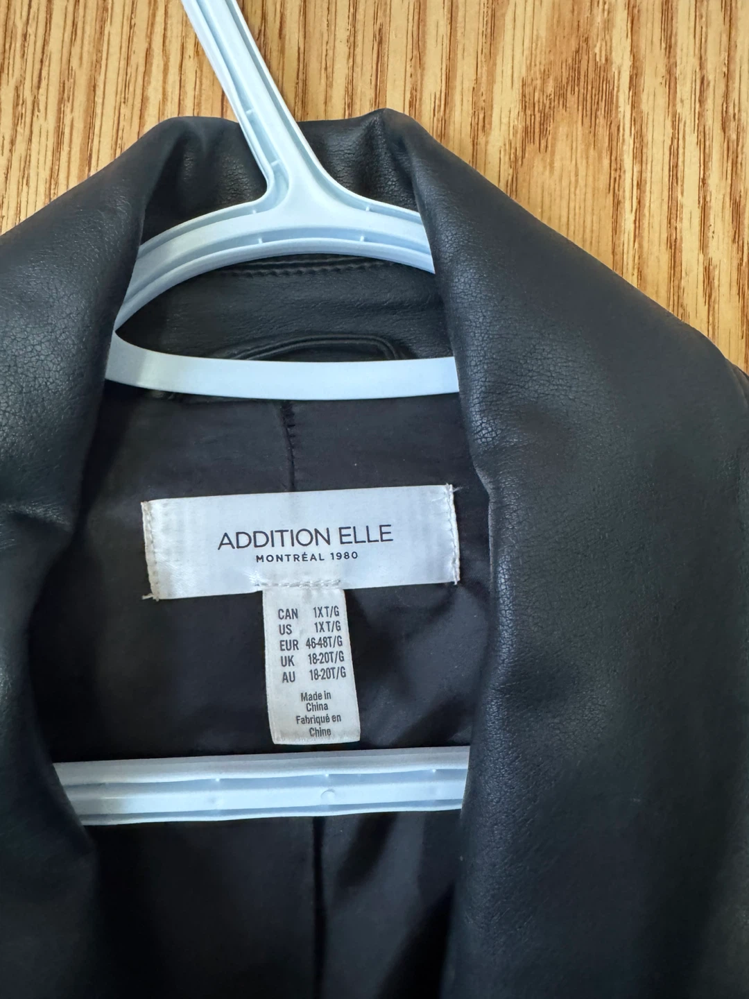 Addition Elle Black Faux Leather Moto Jacket - Size 1XT - photo 2