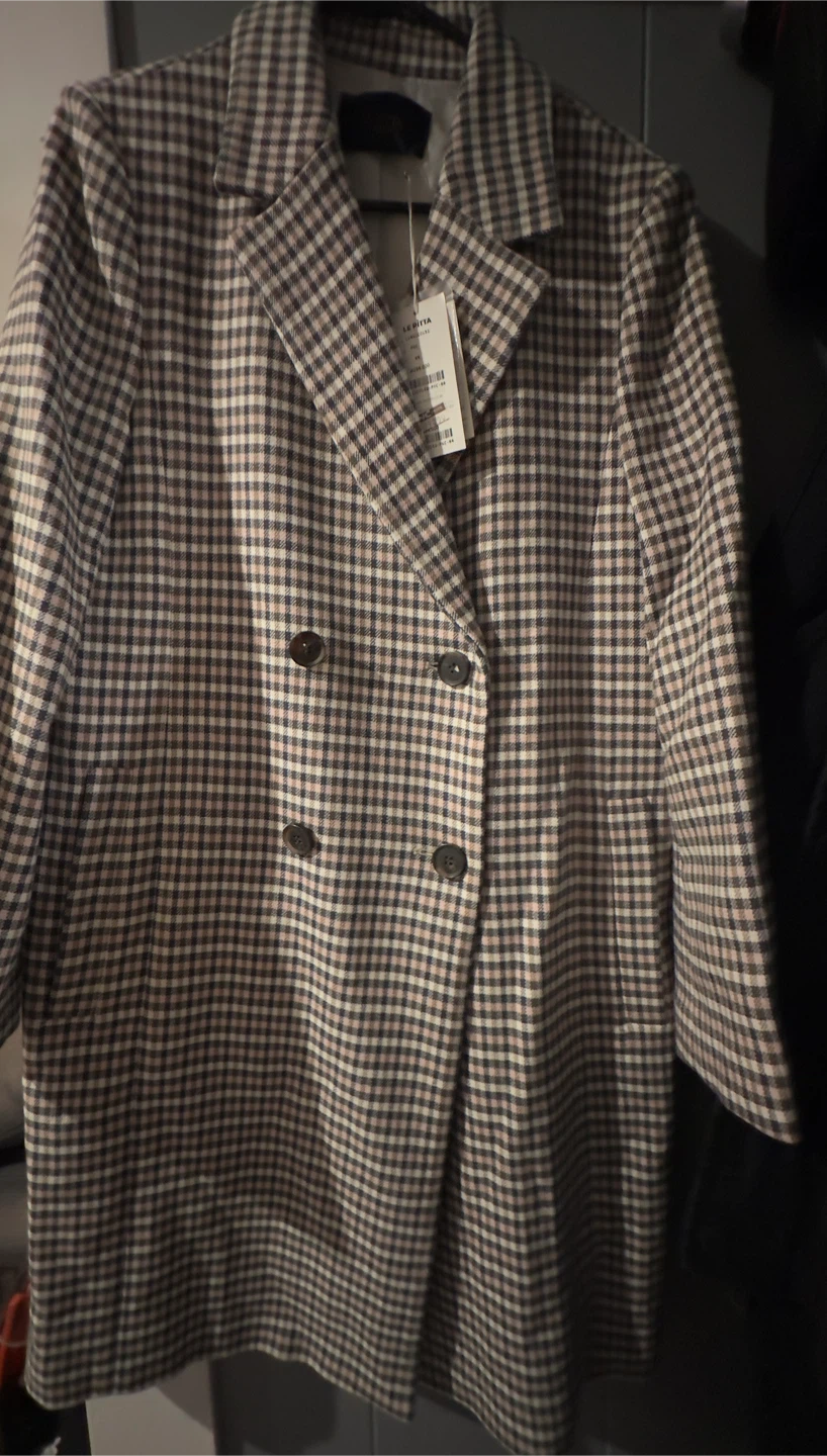 LE PITTA Checkered Double-Breasted Blazer - Size M - photo 2
