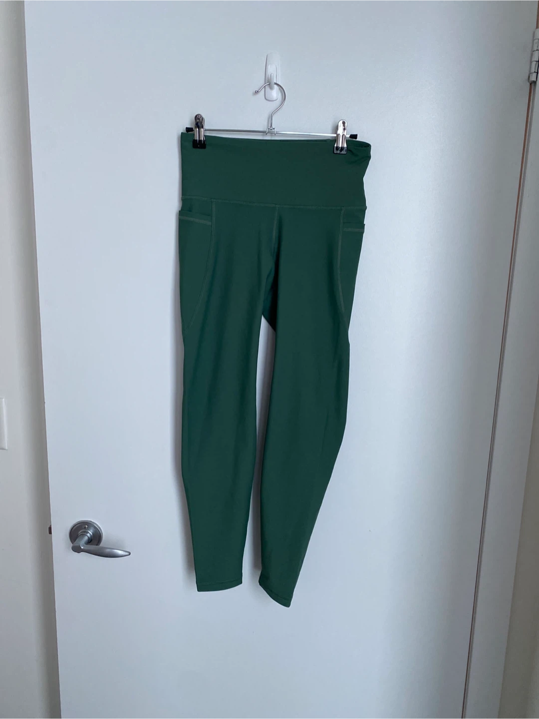 Old Navy PowerSoft - Dark Green High-Waisted Leggings - Size M