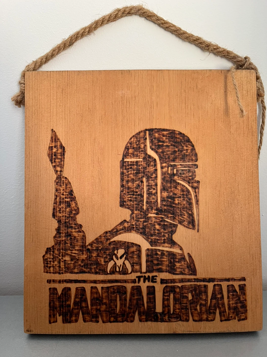 The Mandalorian Pyrography Wood Art