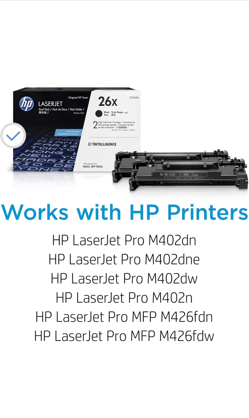 HP 26X (CF226XD) High Yield Black Toner Cartridge i, 1 Pack - photo 2