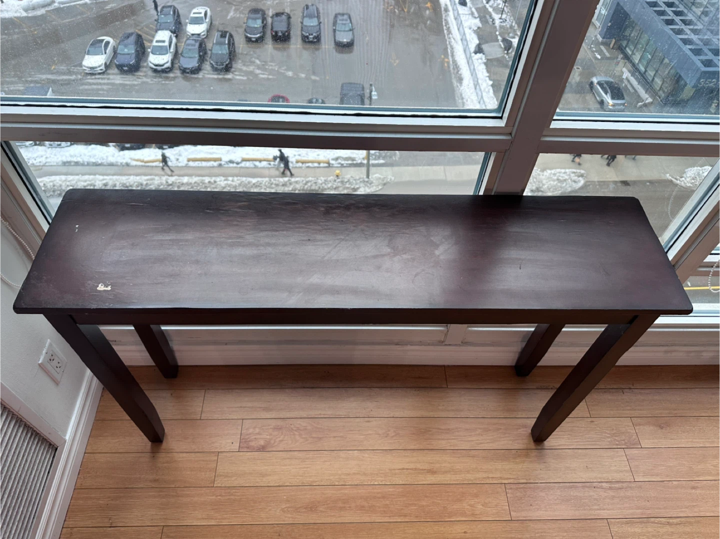 Dark Wood Long Thin Console Table - photo 2