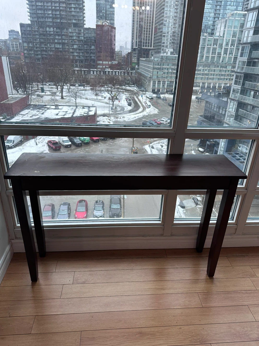 Dark Wood Long Thin Console Table