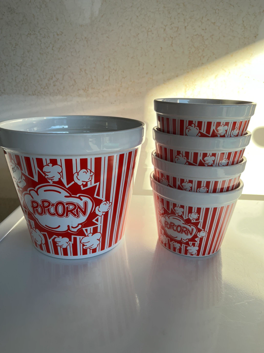 Set of 5 Ceramic Popcorn Buckets
