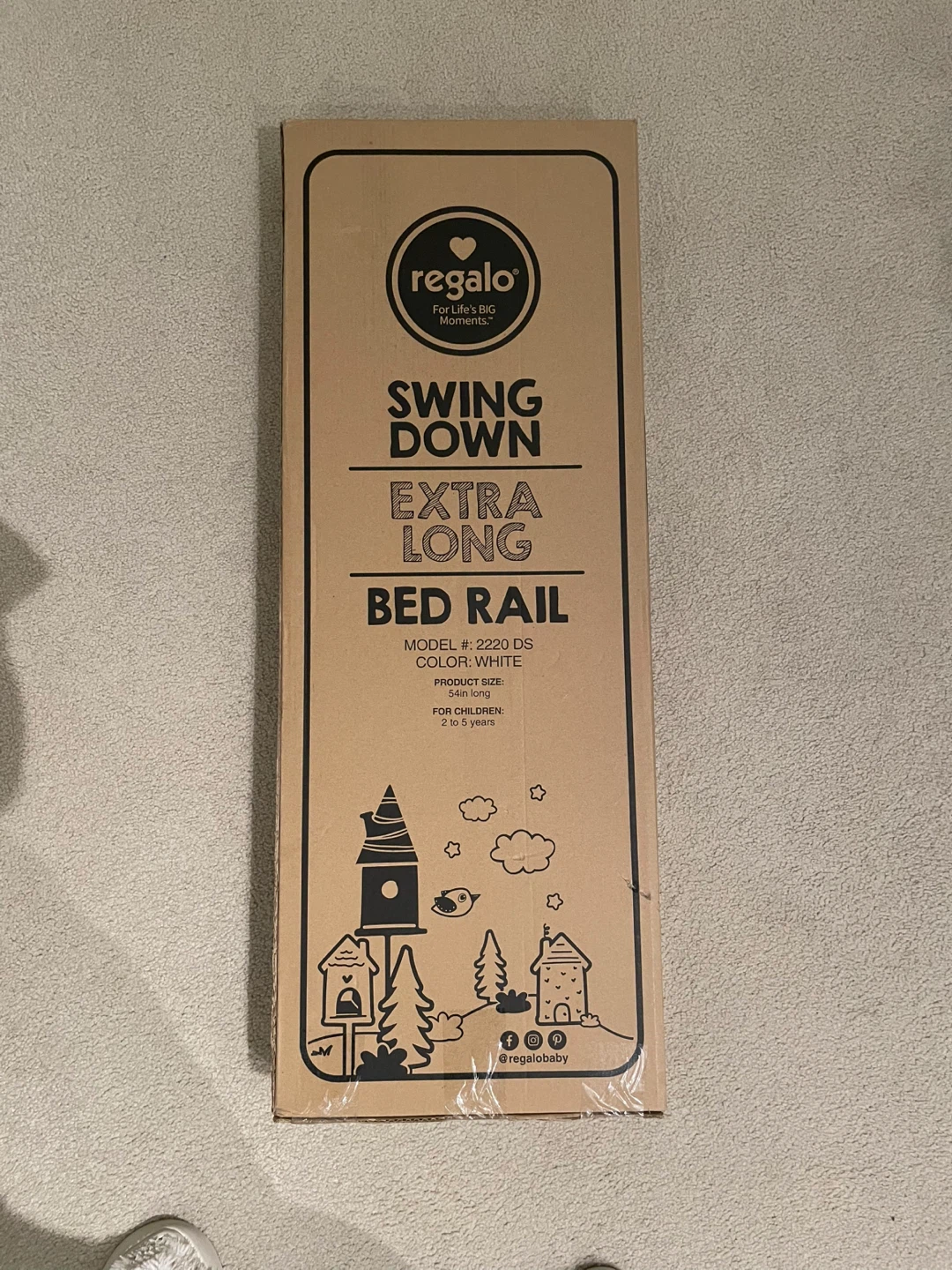 Regalo Swing Down 54-Inch Extra Long Bed Rail