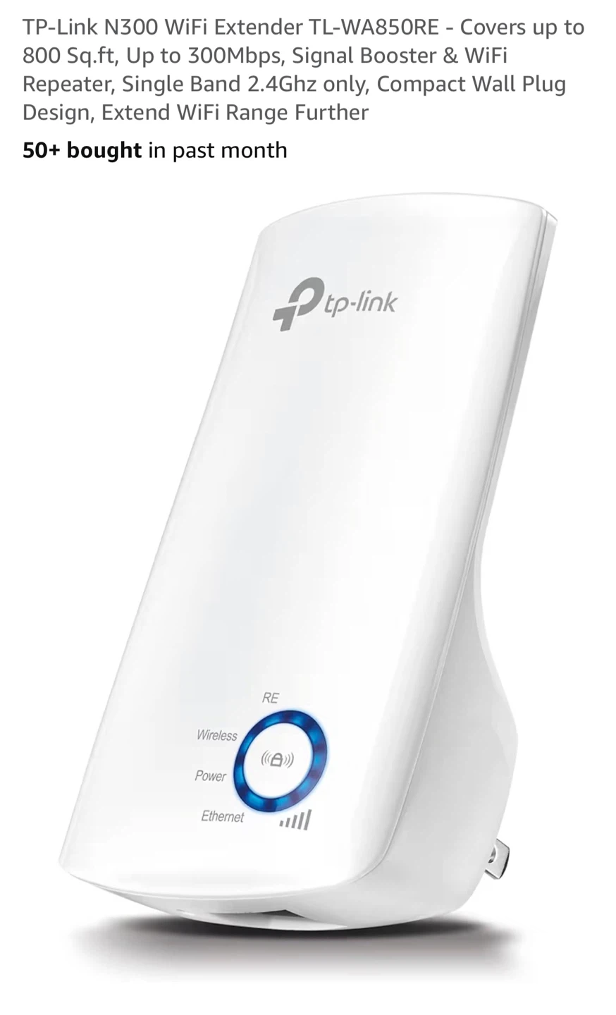 TP-Link N300 WiFi Extender TL-WA850RE