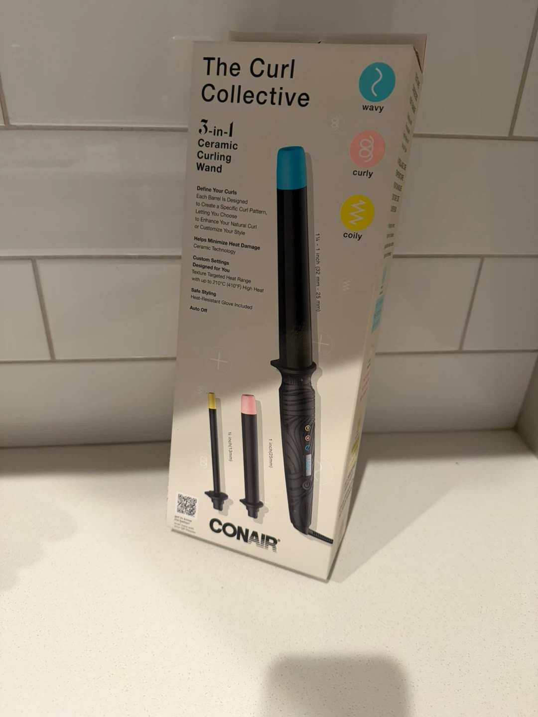 Conair The Curl Collective 3-in-1 Ceramic Curling Wand