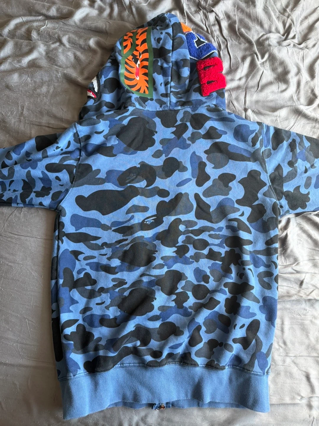 A Bathing Ape Blue Camo Shark Full Zip Hoodie - photo 4