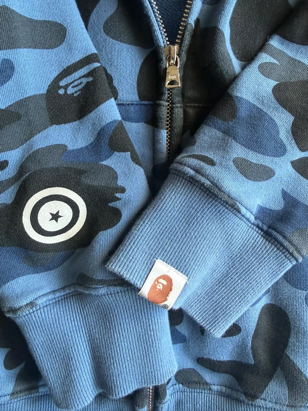 A Bathing Ape Blue Camo Shark Full Zip Hoodie - photo 3