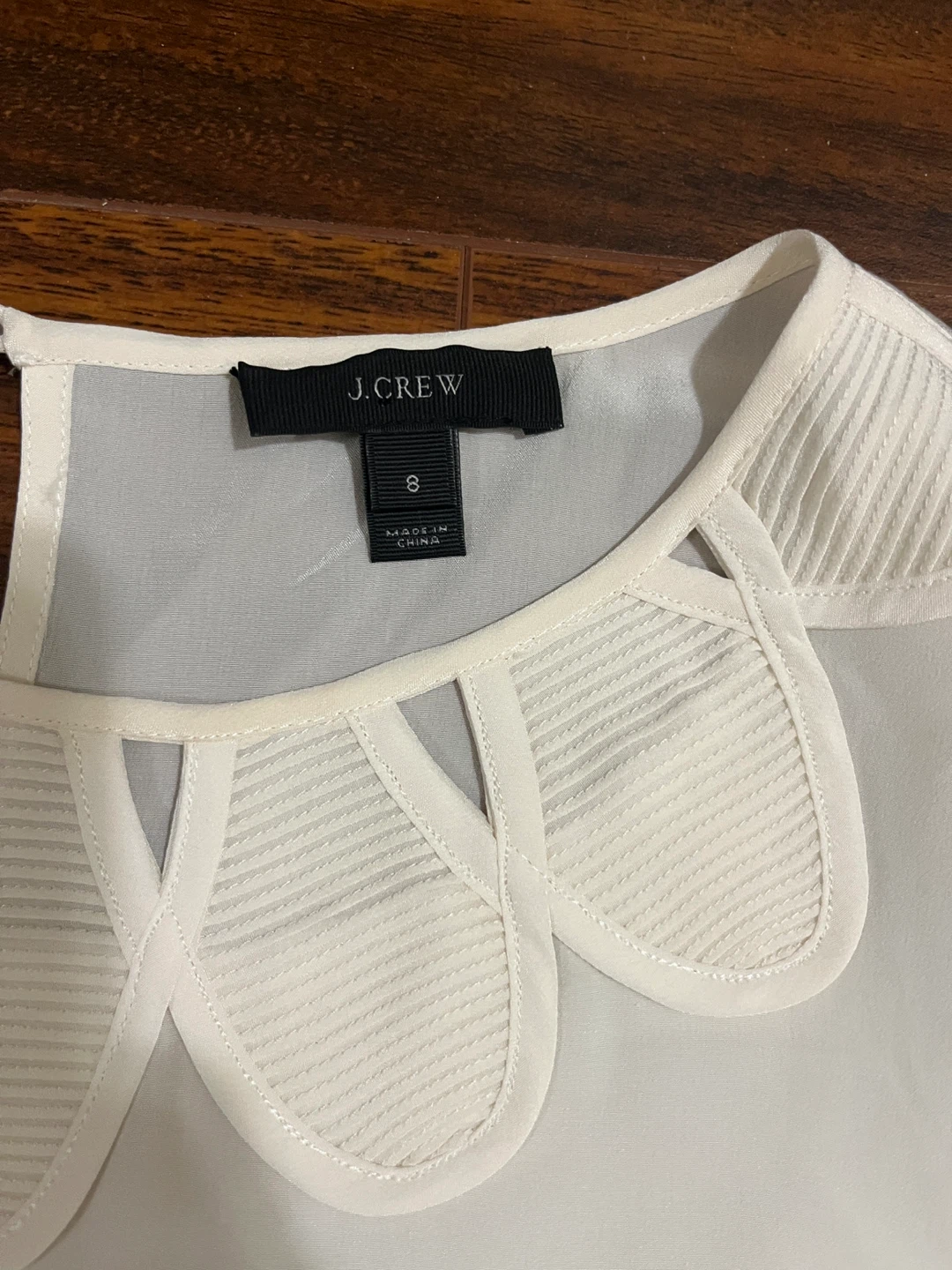J. Crew women’s 8 silk blouse, scalloped neckline, cream - photo 2
