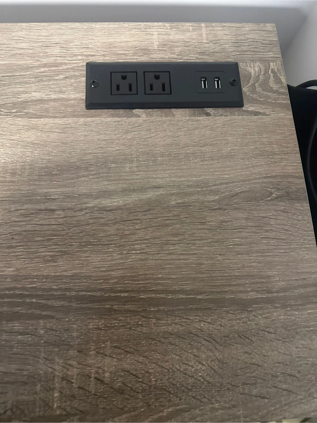 Wooden Desk with Built-in Power Strip and USB Ports - photo 3